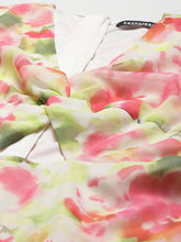 Sassafras - White & Pink Floral Front Knot Short Dress